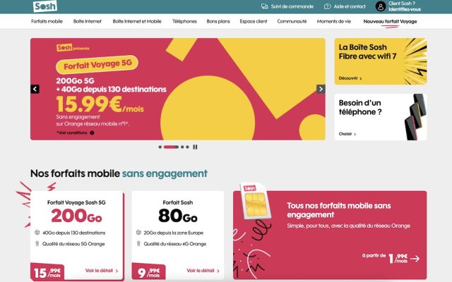 Forfaits mobiles Sosh : intégration gratuite d&rsquo;Orange TV