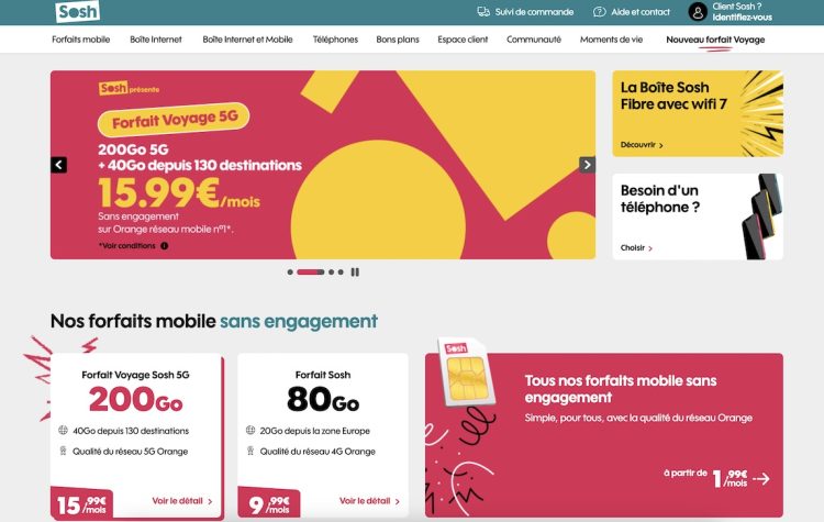 Forfaits mobiles Sosh : intégration gratuite d&rsquo;Orange TV
